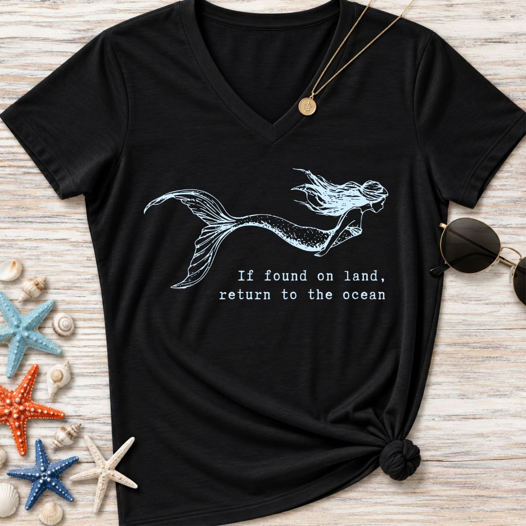 Return To Ocean, Mermaid Women's V-Neck T-Shirt