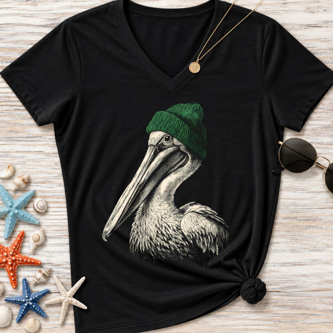 Winter Pelican Women's V-Neck T-Shirt