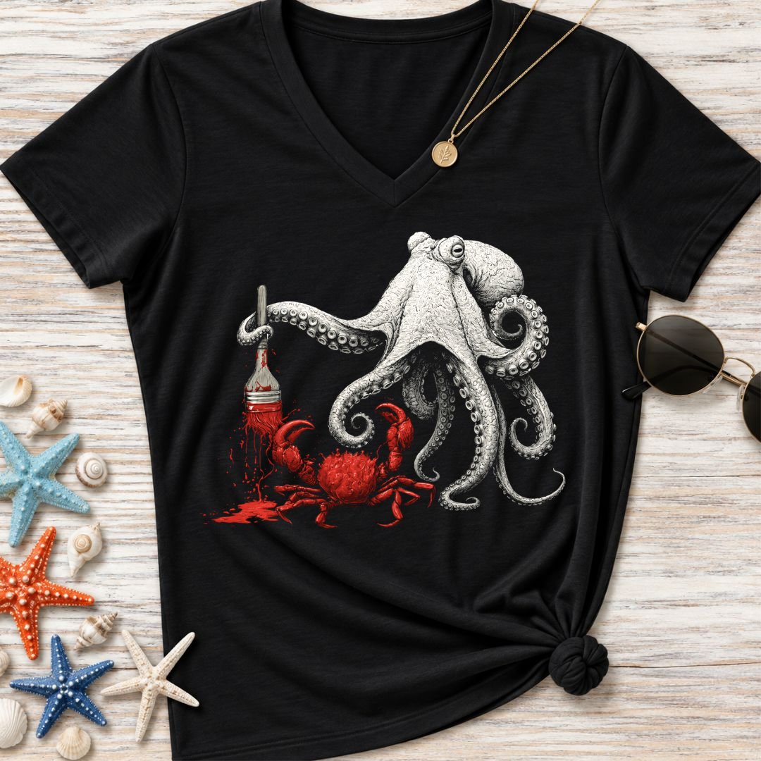 Off To Paint Stuff, Octopus Women's V-Neck T-Shirt