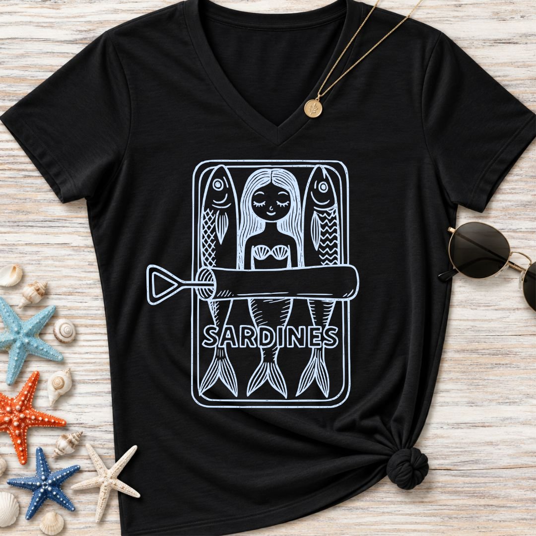 Mermaid Sardines Women's V-Neck T-Shirt