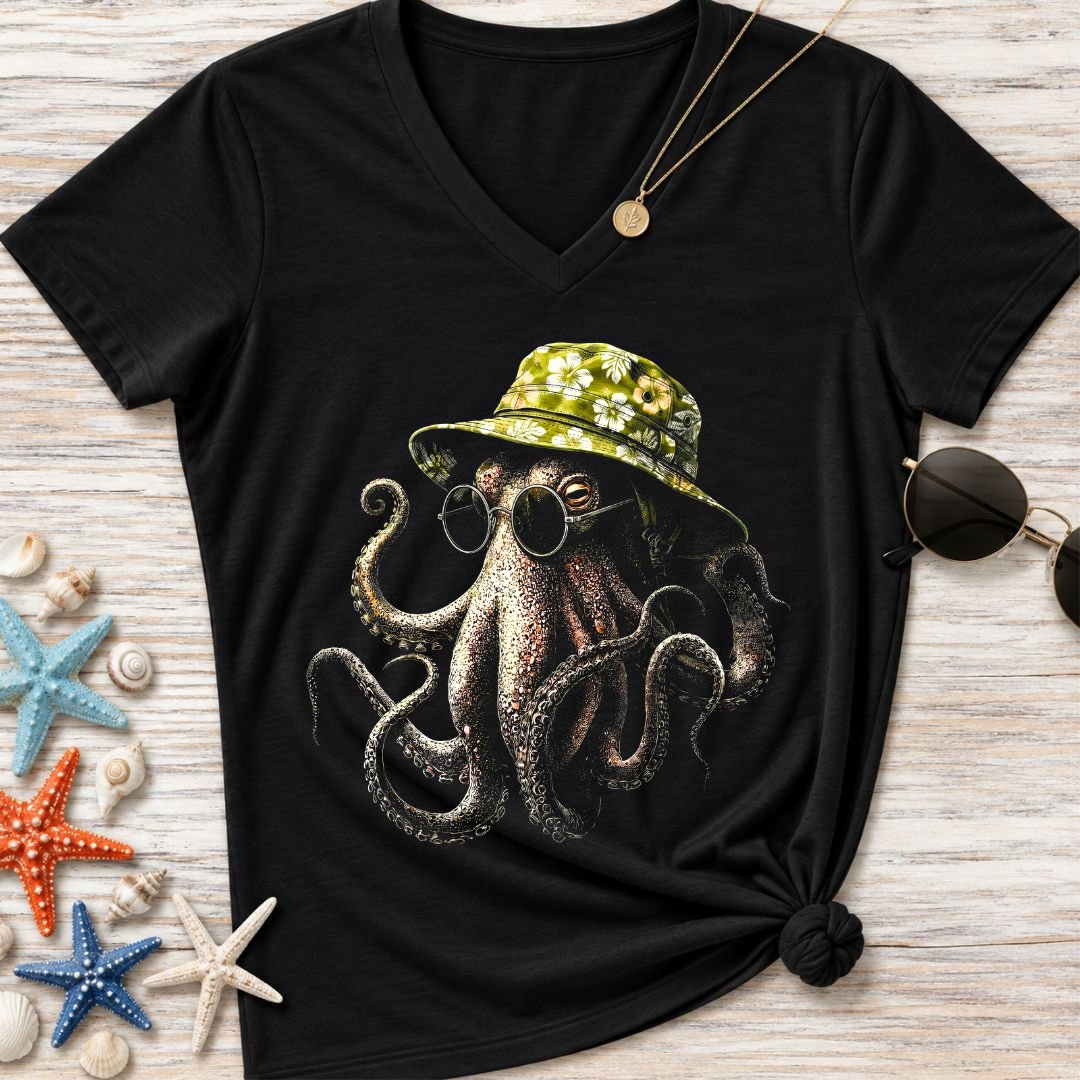 Summer Octopus Women's V-Neck T-Shirt