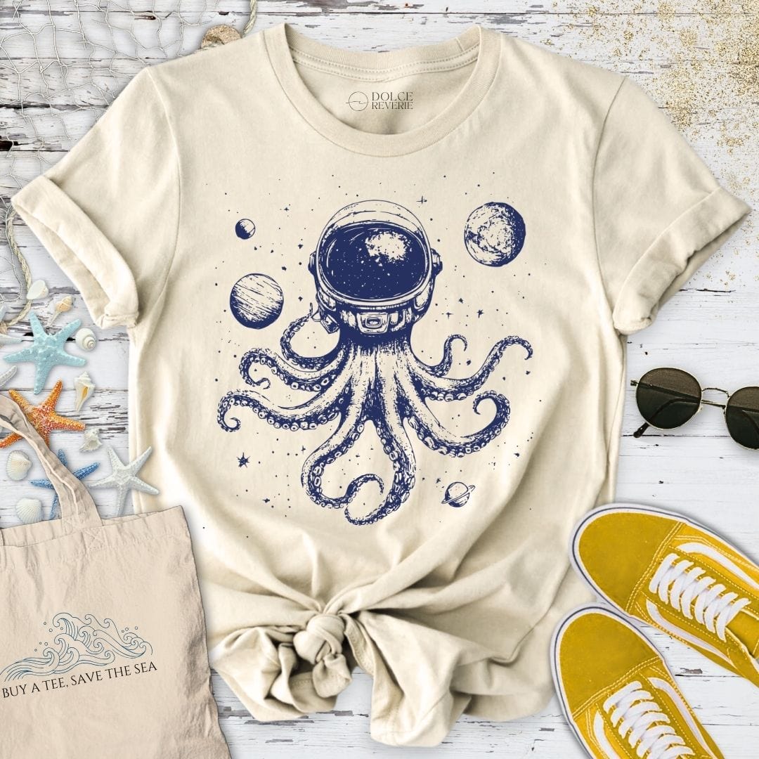Space Octopus T-Shirt Natural / S
