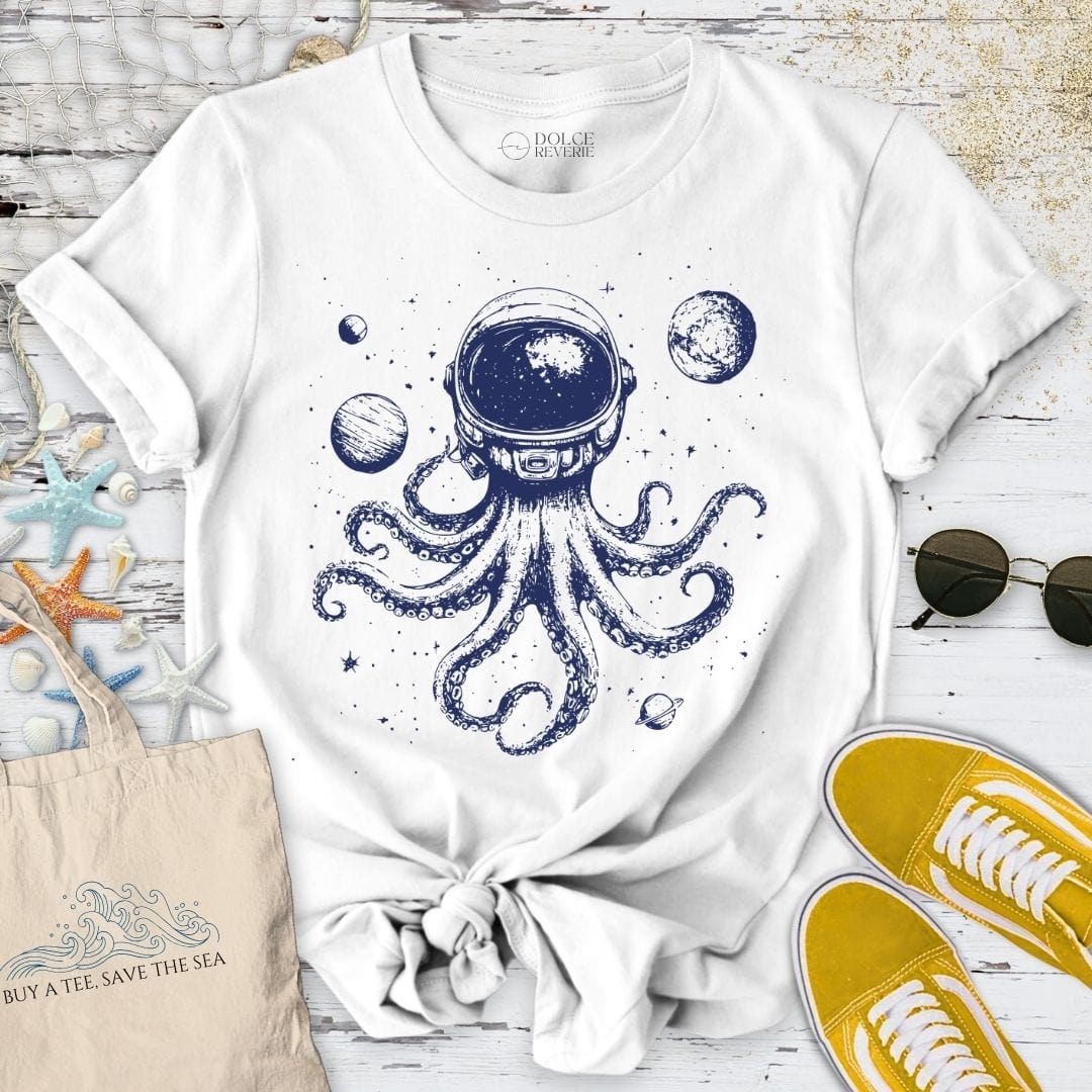 Space Octopus T-Shirt White / S