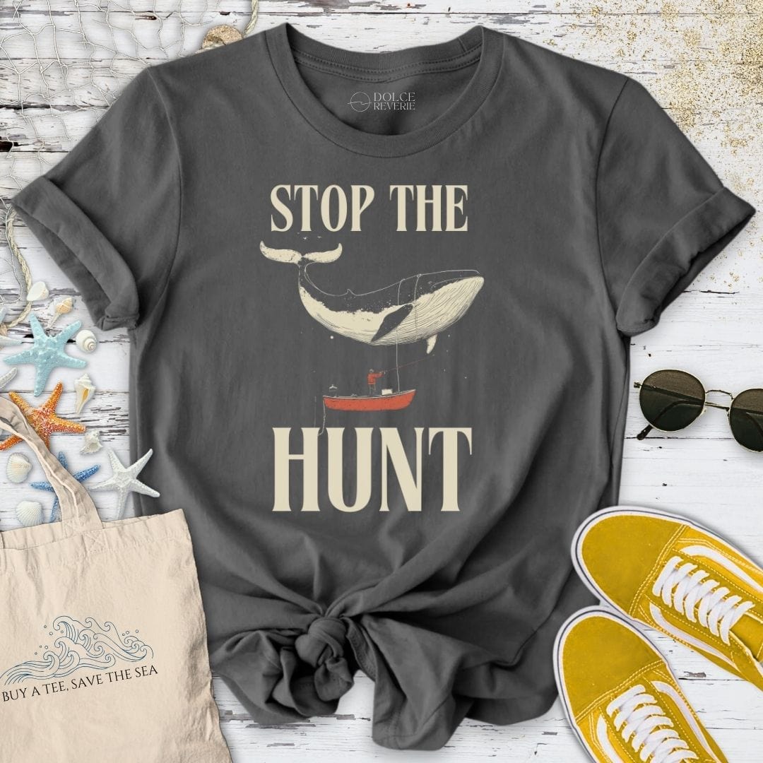 Stop The Hunt, Whale T-Shirt Charcoal / S