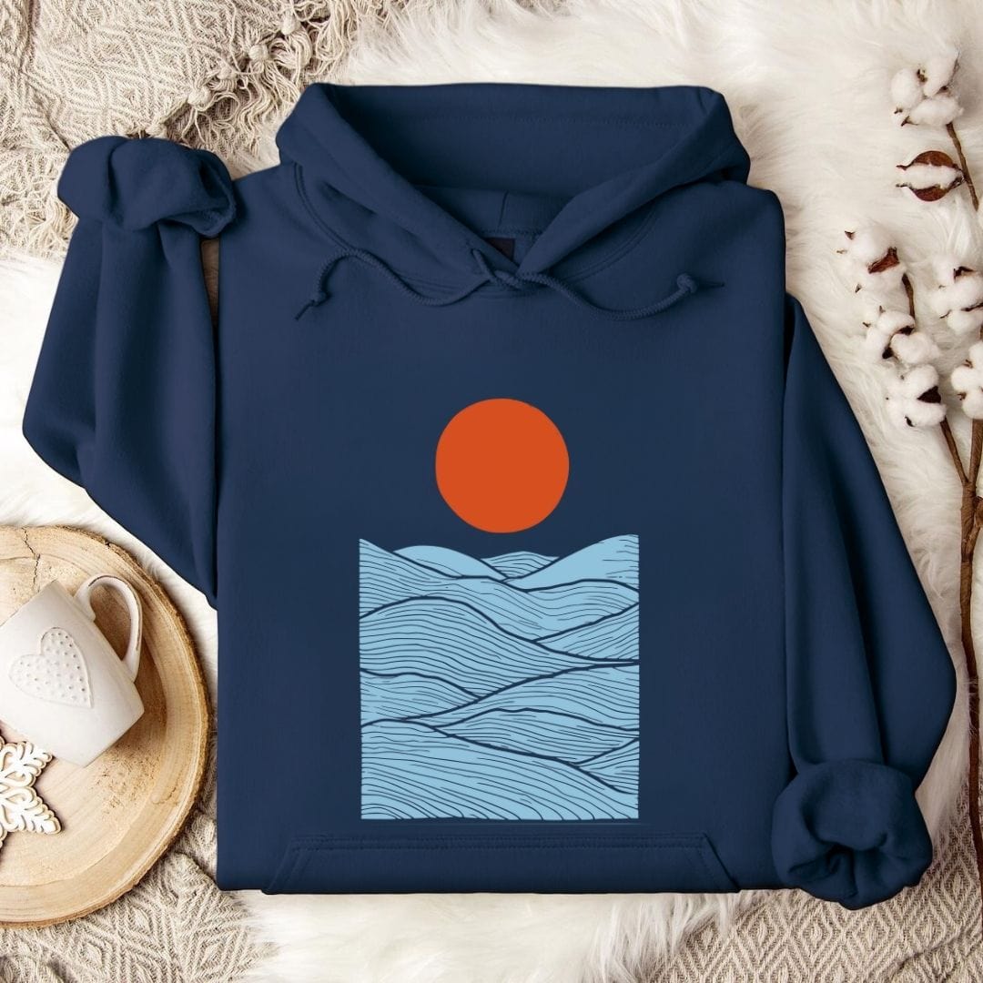 Sunset Over The Sea Hoodie Navy / S