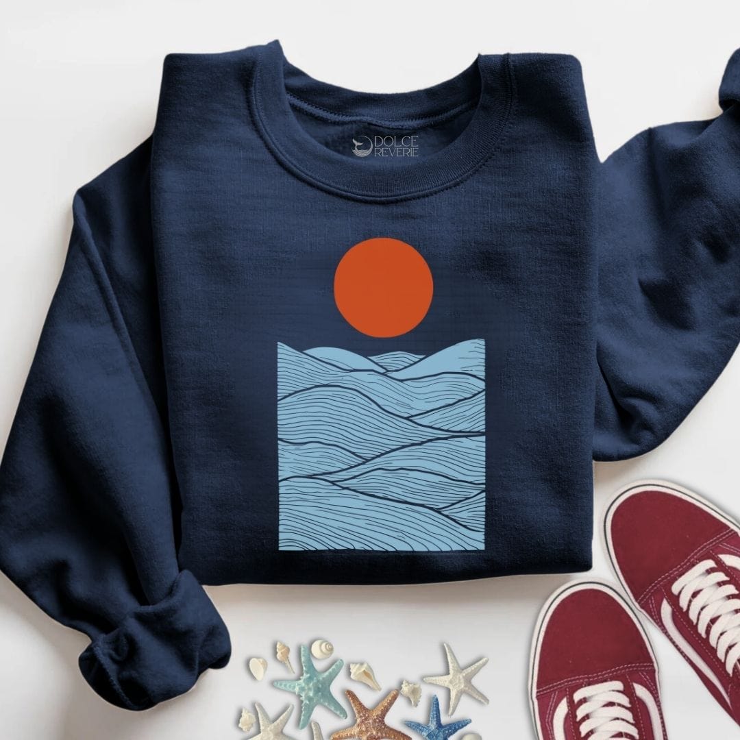 Sunset Over The Sea Sweatshirt S / Navy