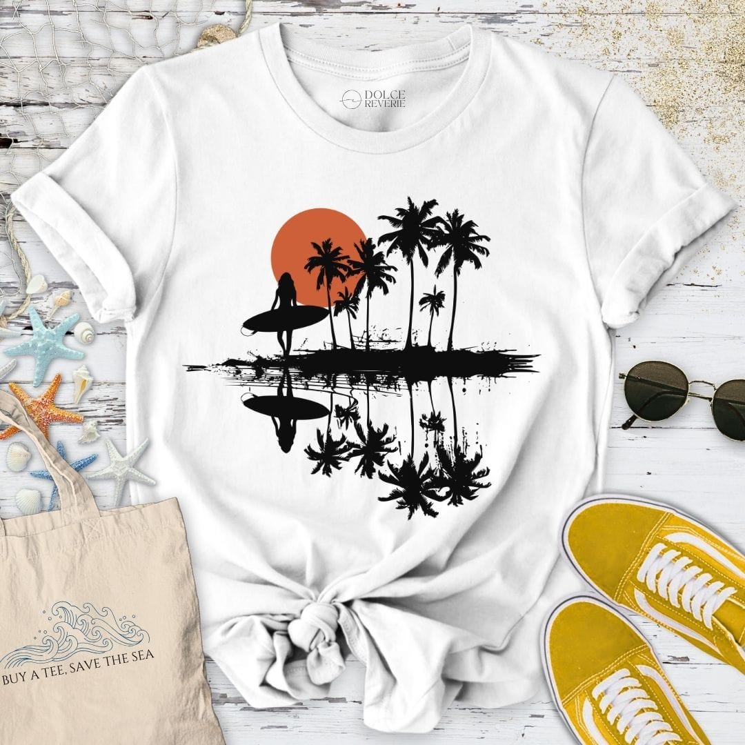 Sunset Surfer T-Shirt White / S