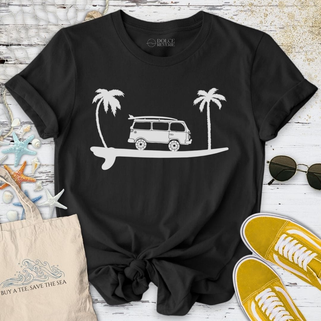 Surfboard & Van T-Shirt Black / S