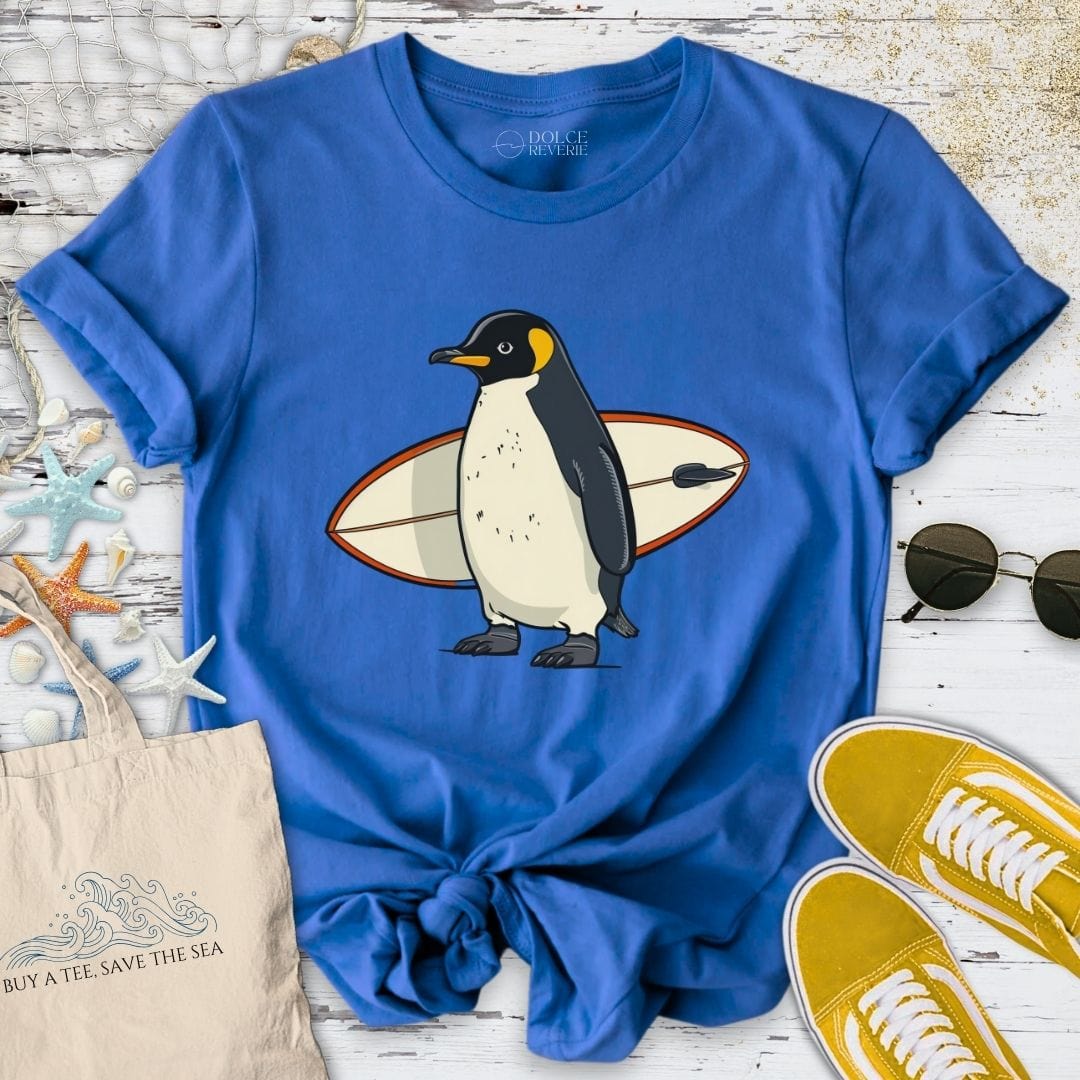 Surfer Penguin T-Shirt Royal / S