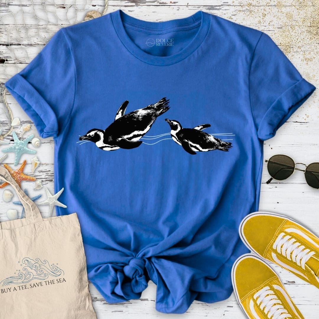 Swimming Penguins T-Shirt Royal / S