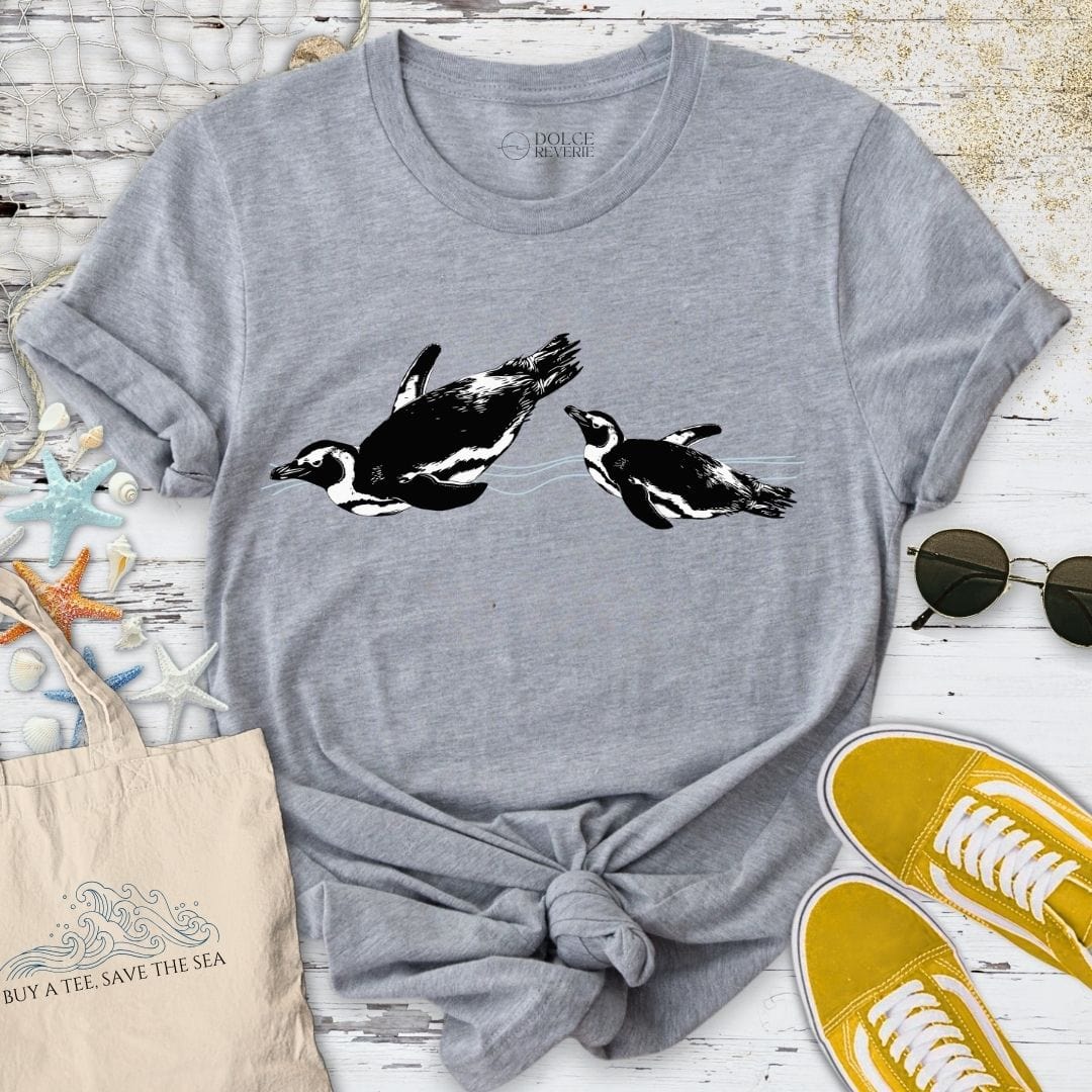 Swimming Penguins T-Shirt Sport Grey / S