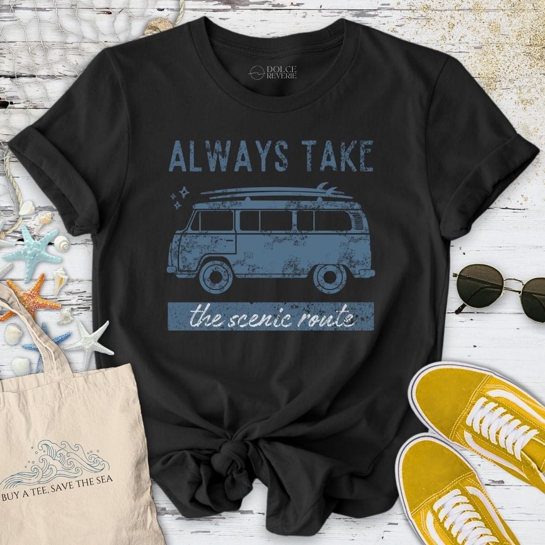Take The Scenic Route T-Shirt Black / S