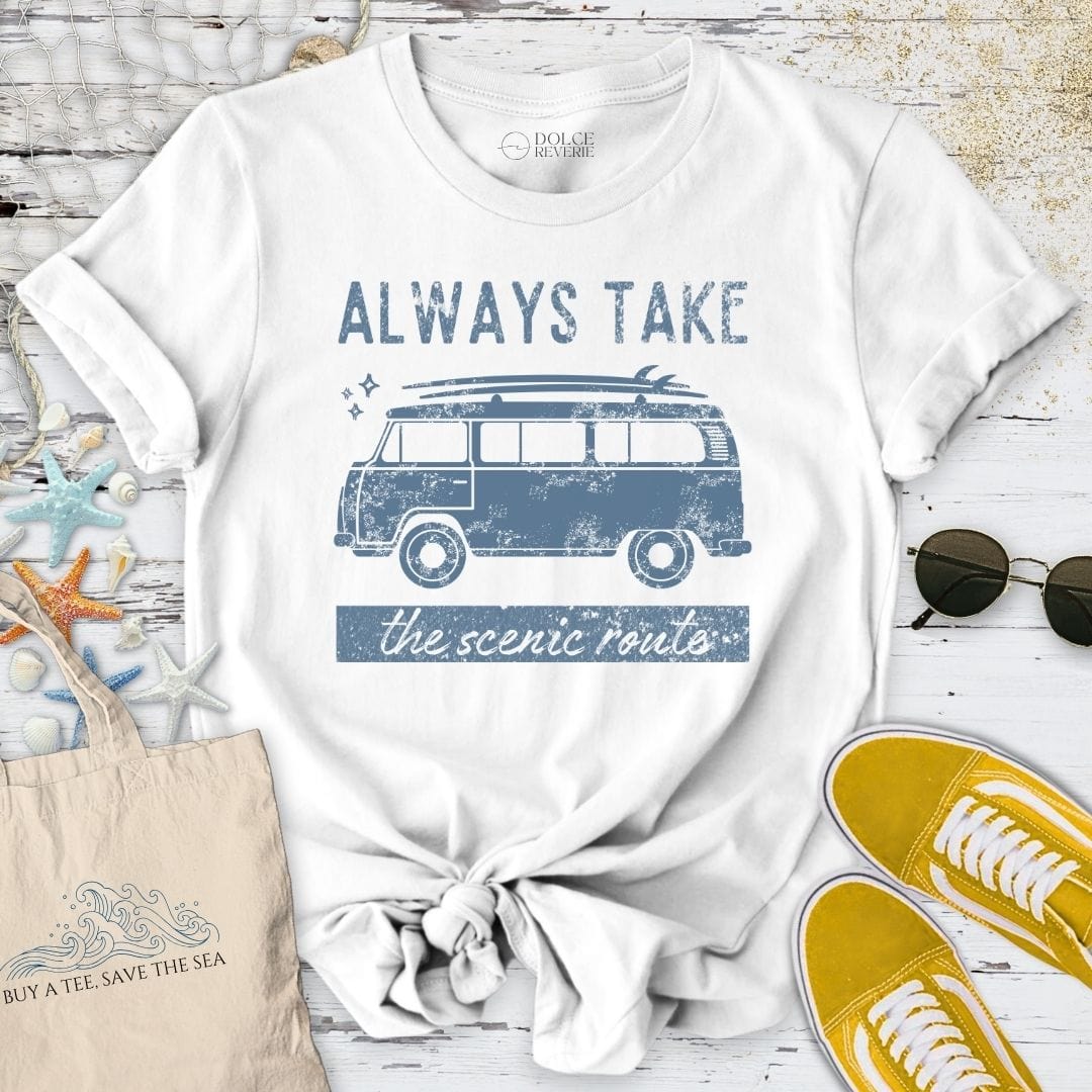 Take The Scenic Route T-Shirt White / S