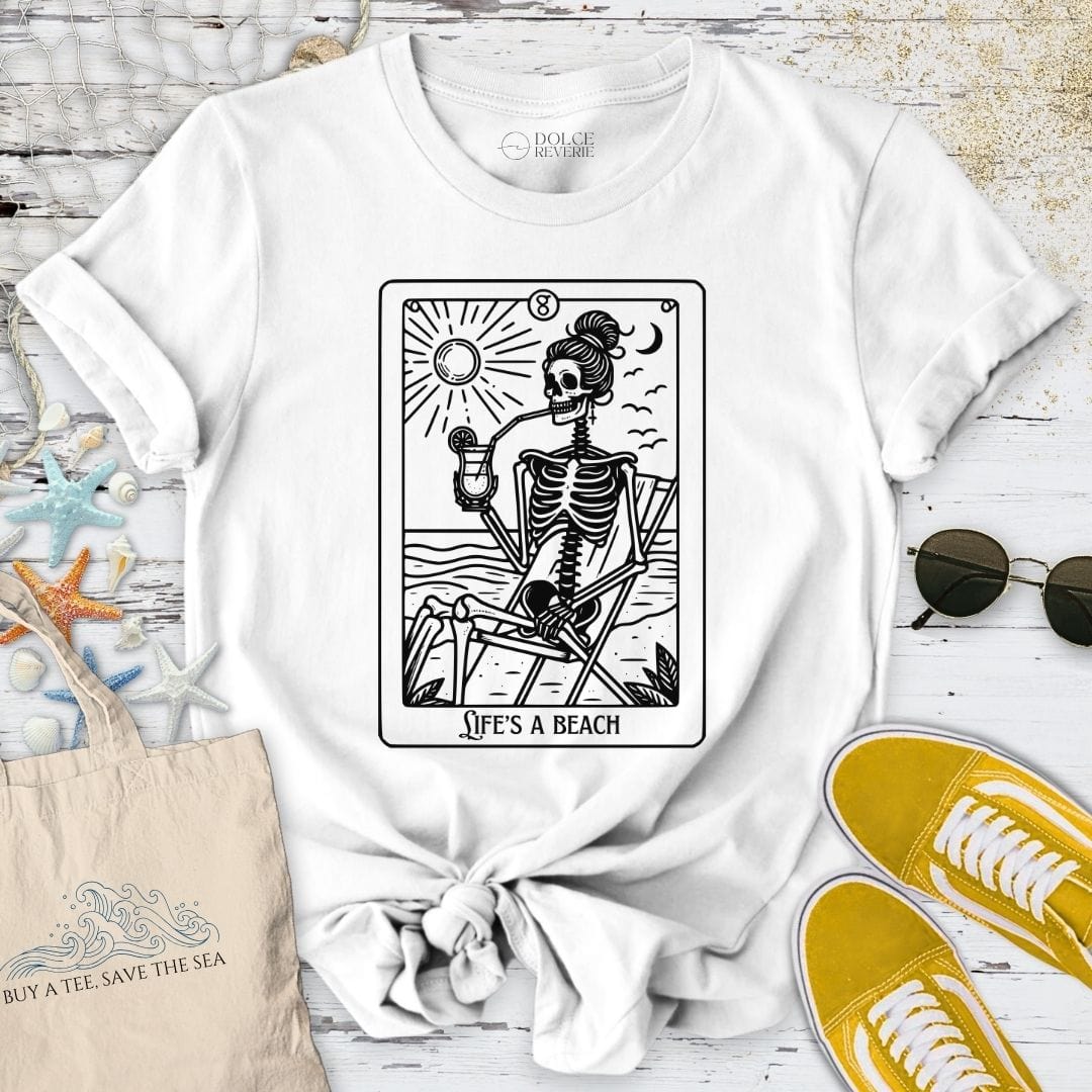 Tarot Beach T-Shirt White / S