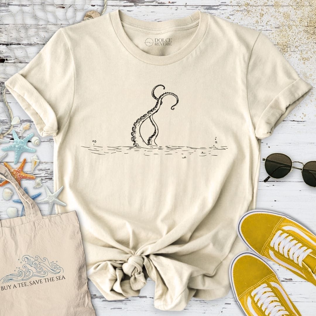 Tentacles Line Art T-Shirt Natural / S