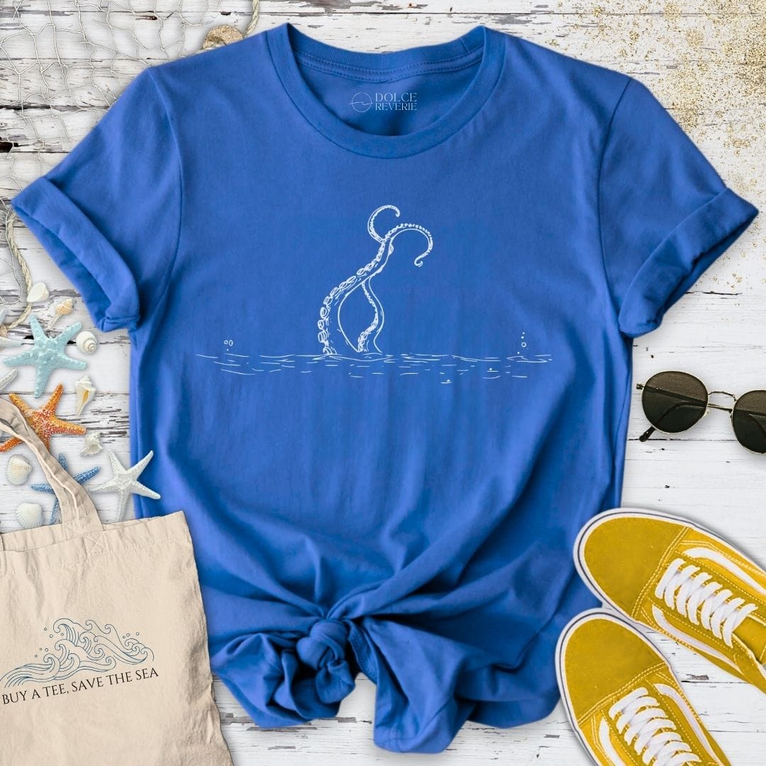Tentacles Line Art T-Shirt Royal / S