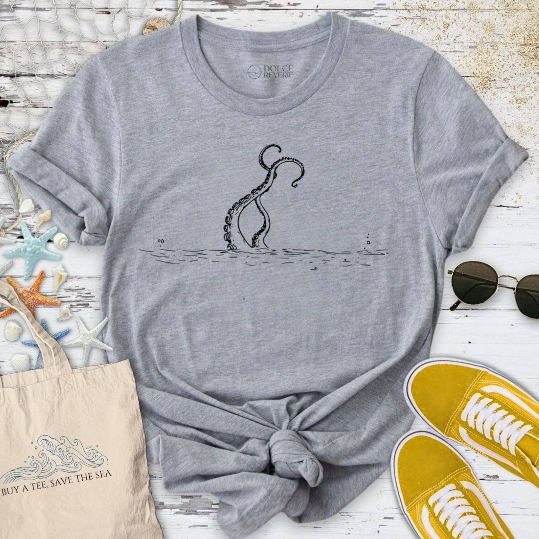 Tentacles Line Art T-Shirt Sport Grey / S