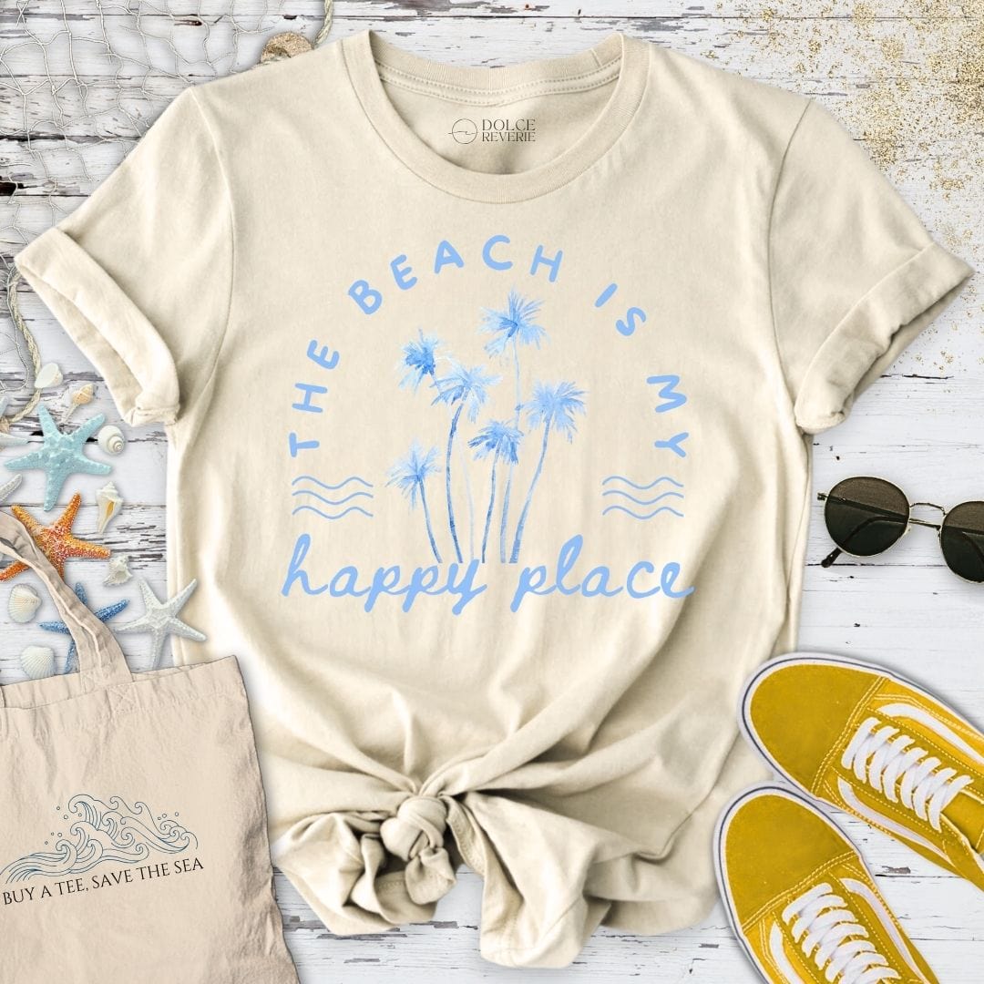 The Beach Is My Happy Place T-Shirt Natural / S