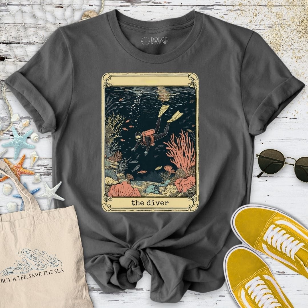 The Diver Tarot T-Shirt Charcoal / S