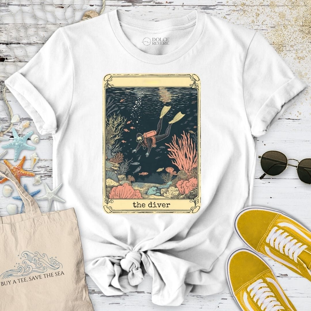 The Diver Tarot T-Shirt White / S
