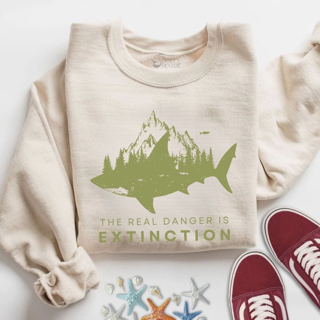 The Real Danger Is Extinction Sweatshirt S / Sand