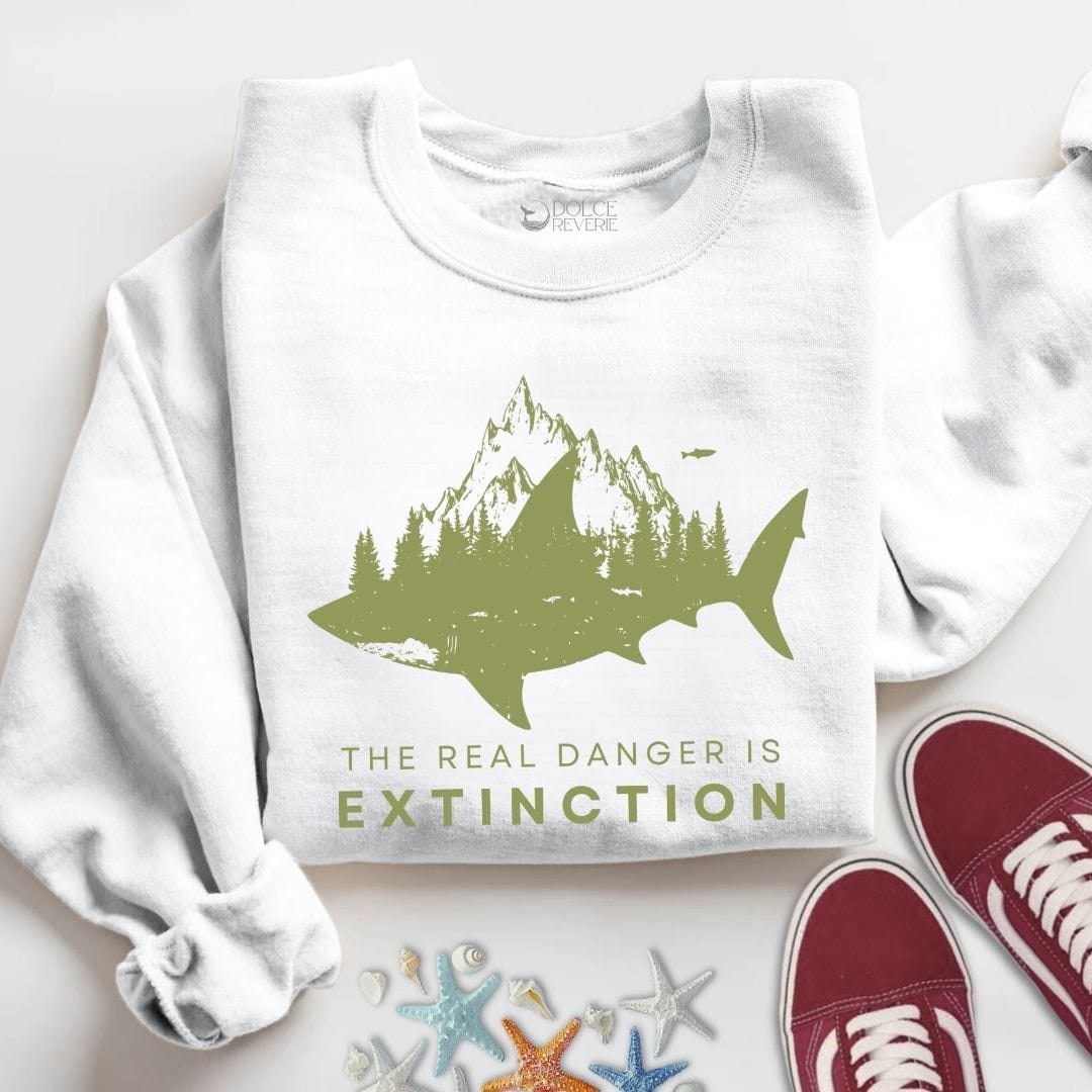 The Real Danger Is Extinction Sweatshirt S / White