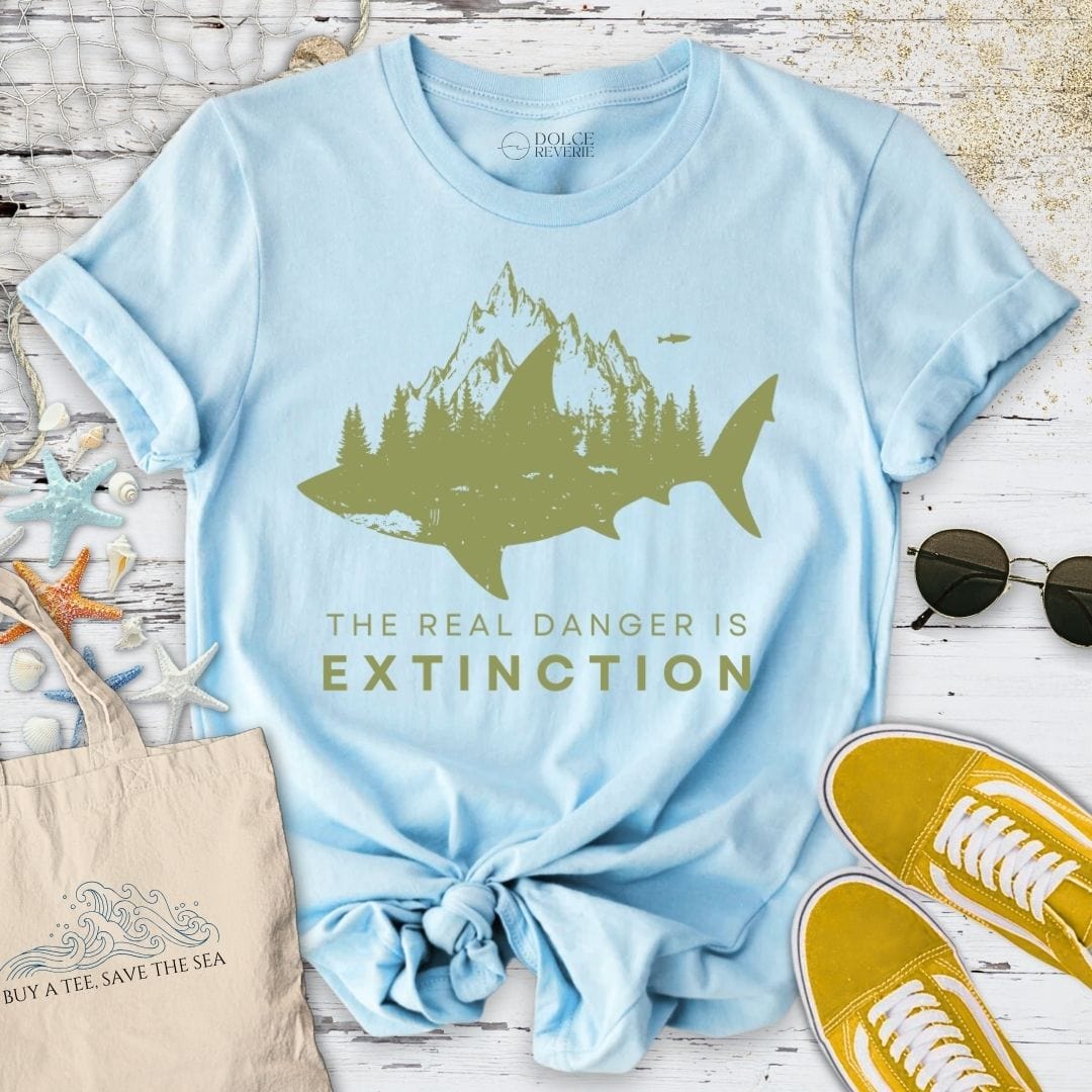 The Real Danger Is Extinction T-Shirt Light Blue / S