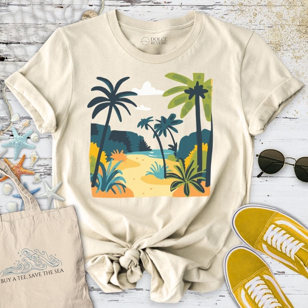 Tropical Exotic Landscape II T-Shirt Natural / S