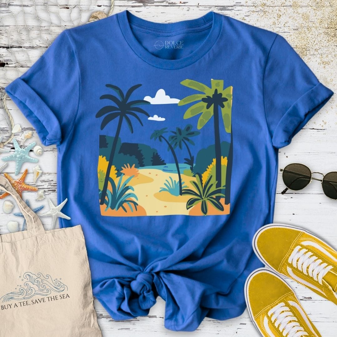 Tropical Exotic Landscape II T-Shirt Royal / S