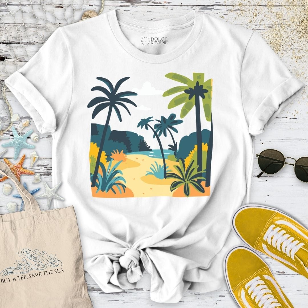 Tropical Exotic Landscape II T-Shirt White / S