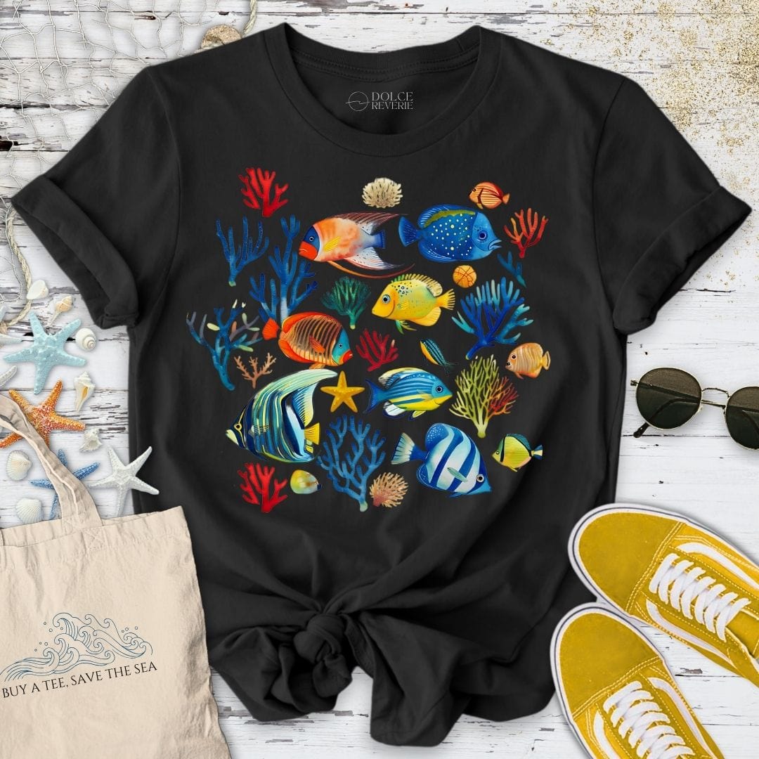 Tropical Fish T-Shirt Black / S