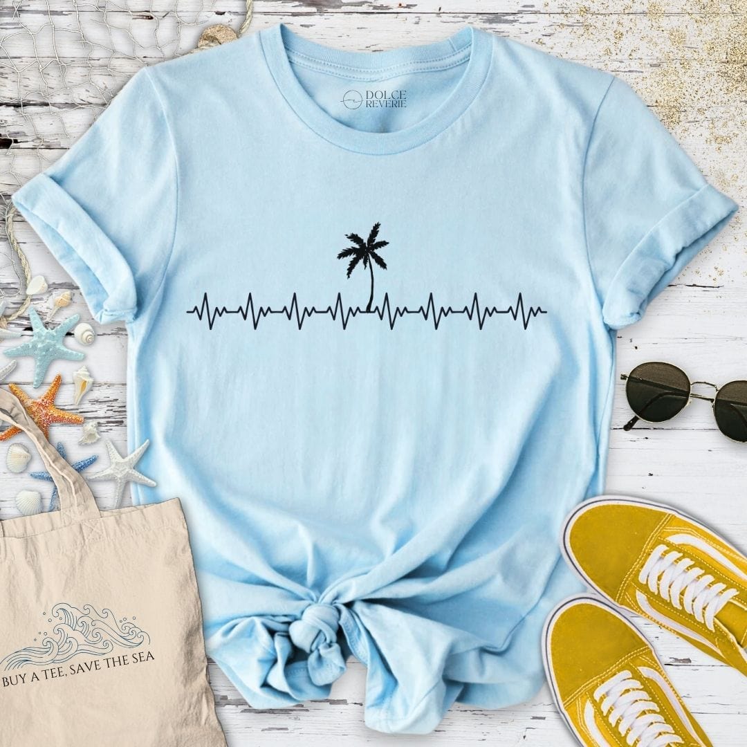 Tropical Heartline T-Shirt Light Blue / S