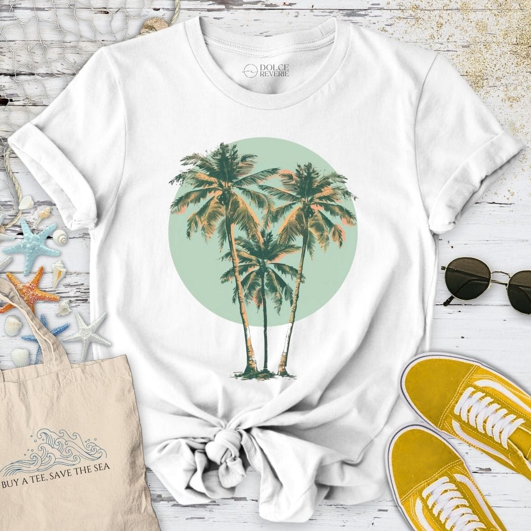 Tropical Palms T-Shirt White / S