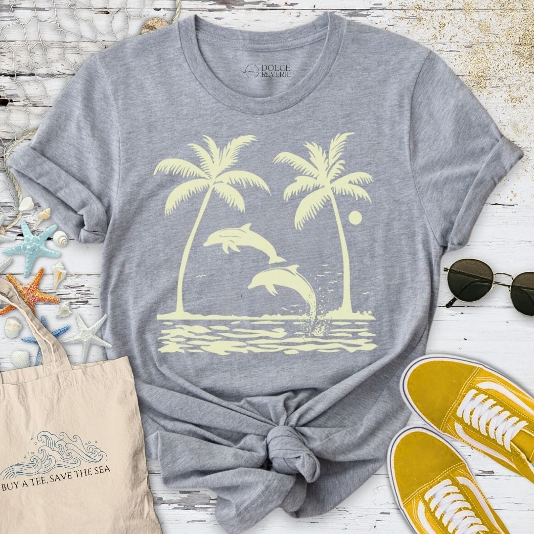 Tropical Paradise Dolphins T-Shirt Sport Grey / S