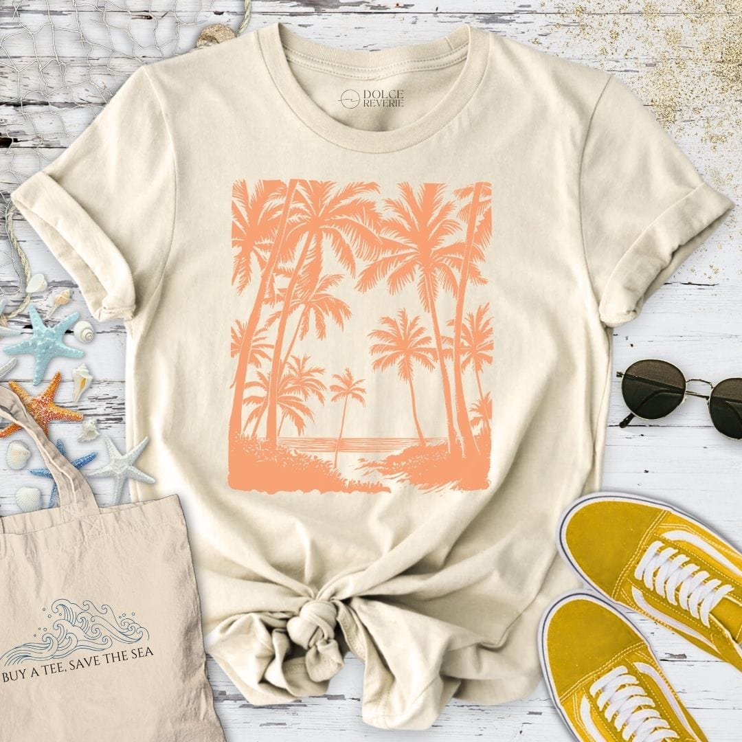 Tropical Seascape at Sunset T-Shirt Natural / S
