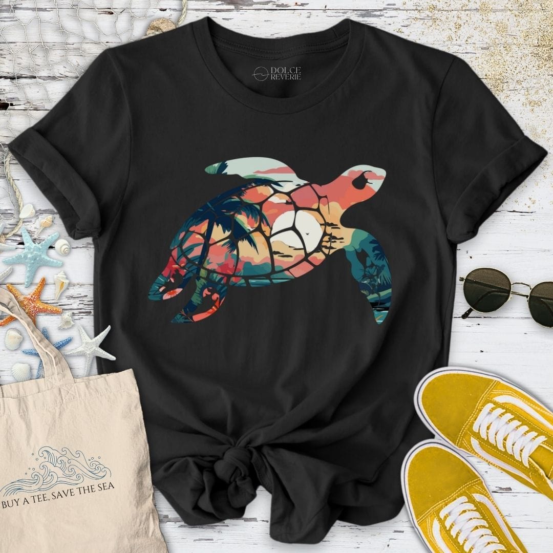 Tropical Turtle T-Shirt Black / S