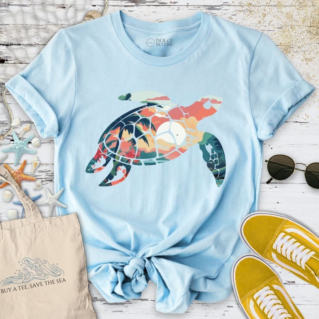 Tropical Turtle T-Shirt Light Blue / S