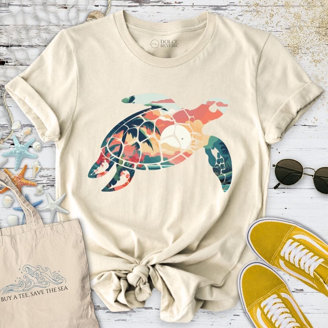 Tropical Turtle T-Shirt Natural / S