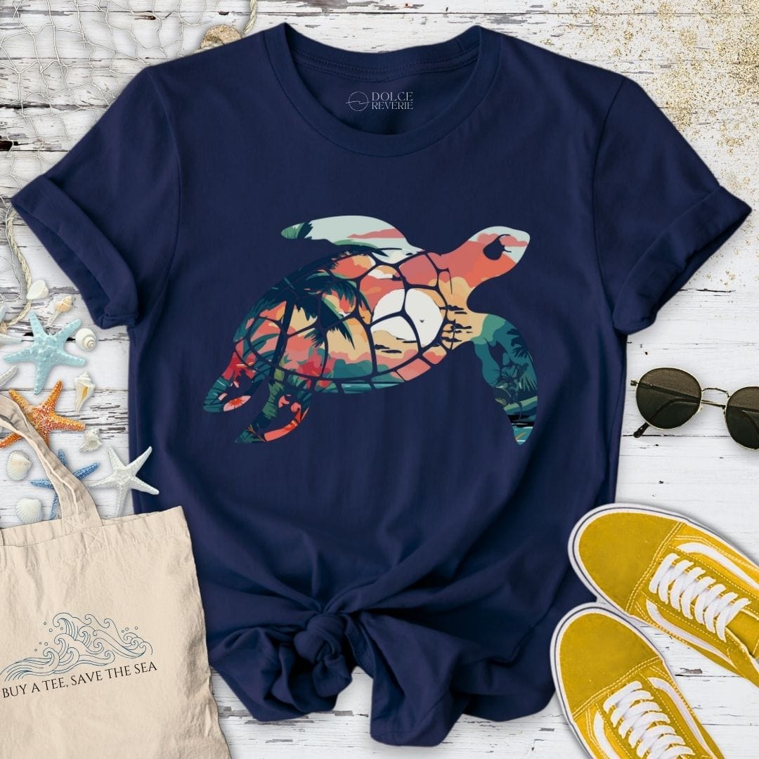 Tropical Turtle T-Shirt Navy / S