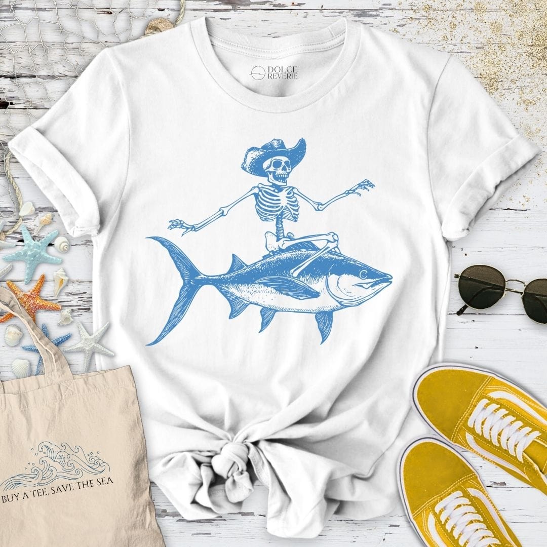 Tuna Rider Skeleton T-Shirt White / S