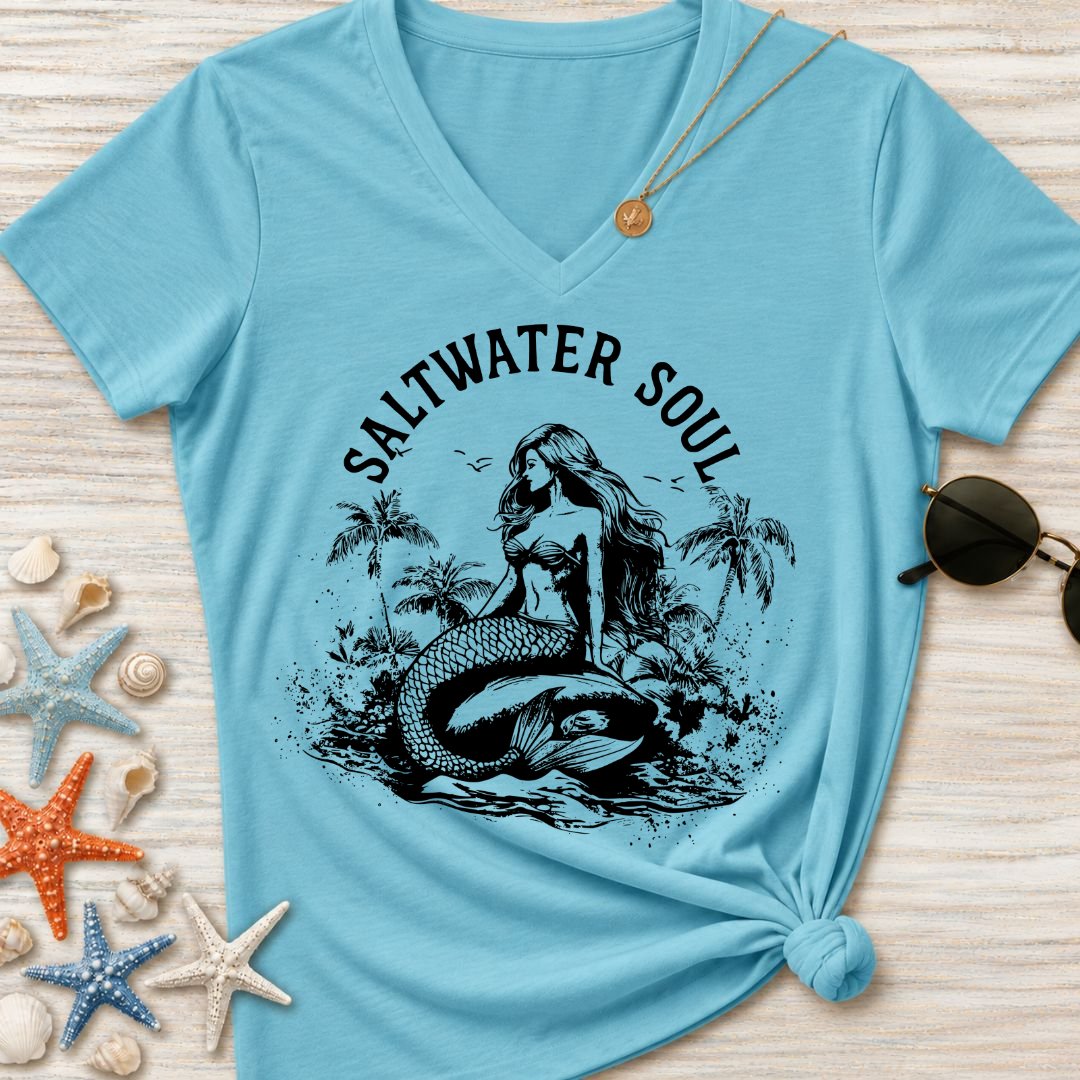 Saltwater Soul Mermaid Women's V-Neck T-Shirt