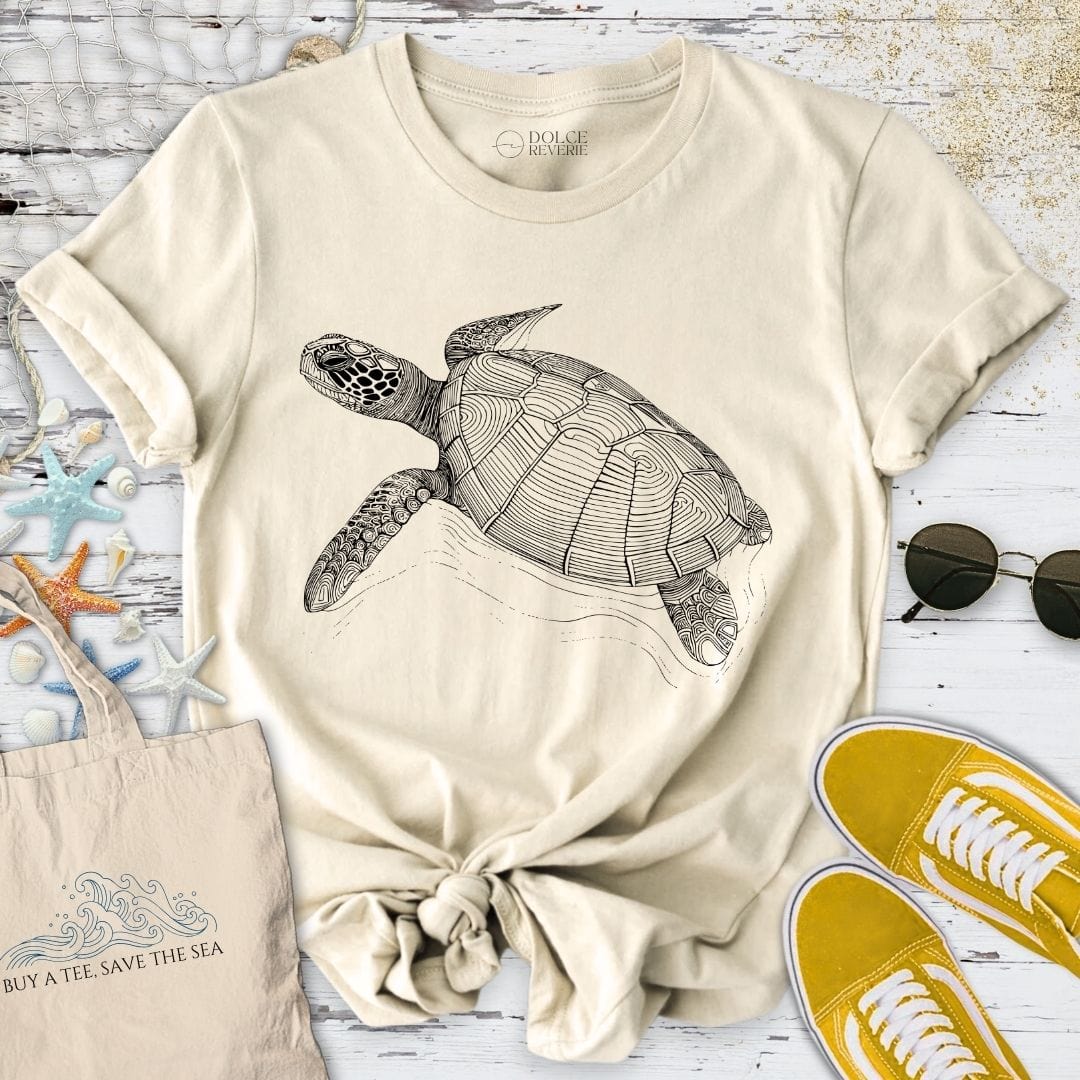 Turtle LineArt T-Shirt Natural / S