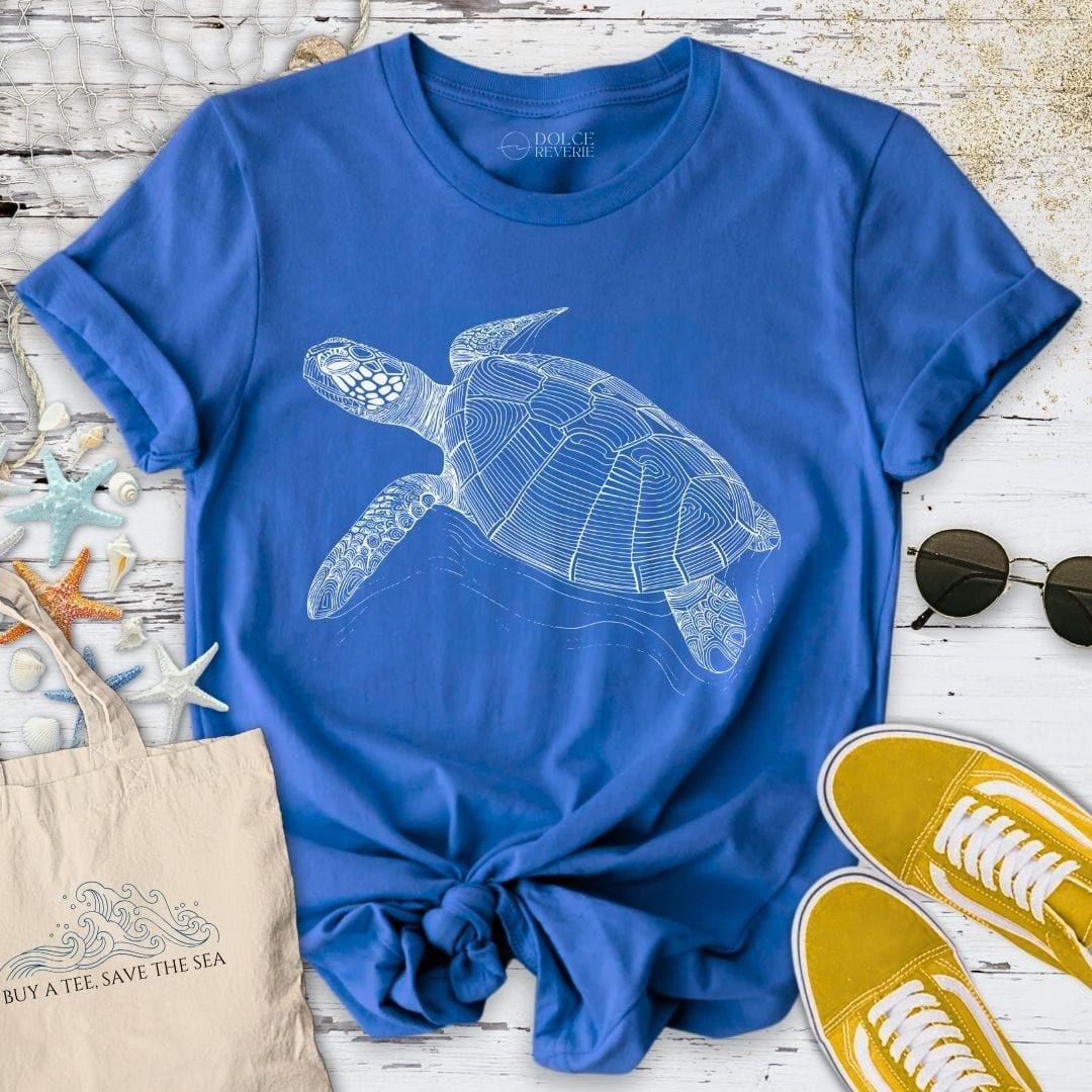 Turtle LineArt T-Shirt Royal / S