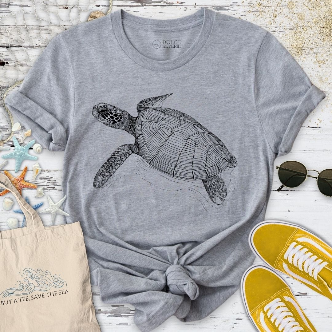 Turtle LineArt T-Shirt Sport Grey / S