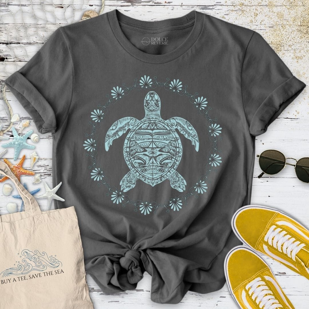 Turtle Mandala T-Shirt Charcoal / S