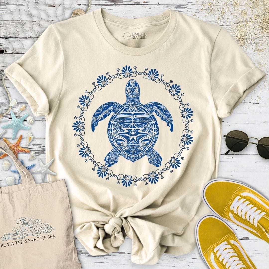 Turtle Mandala T-Shirt Natural / S