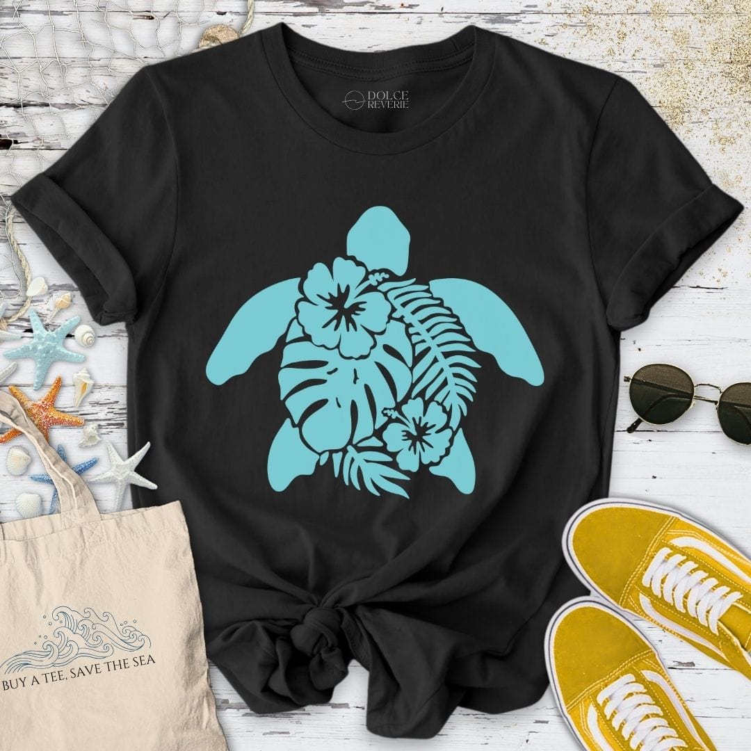 Turtle & Plants T-Shirt Black / S