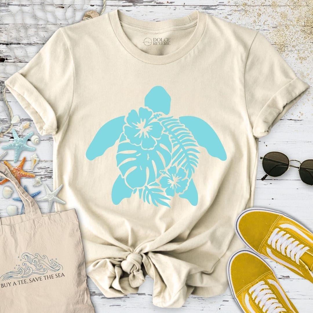 Turtle & Plants T-Shirt Natural / S