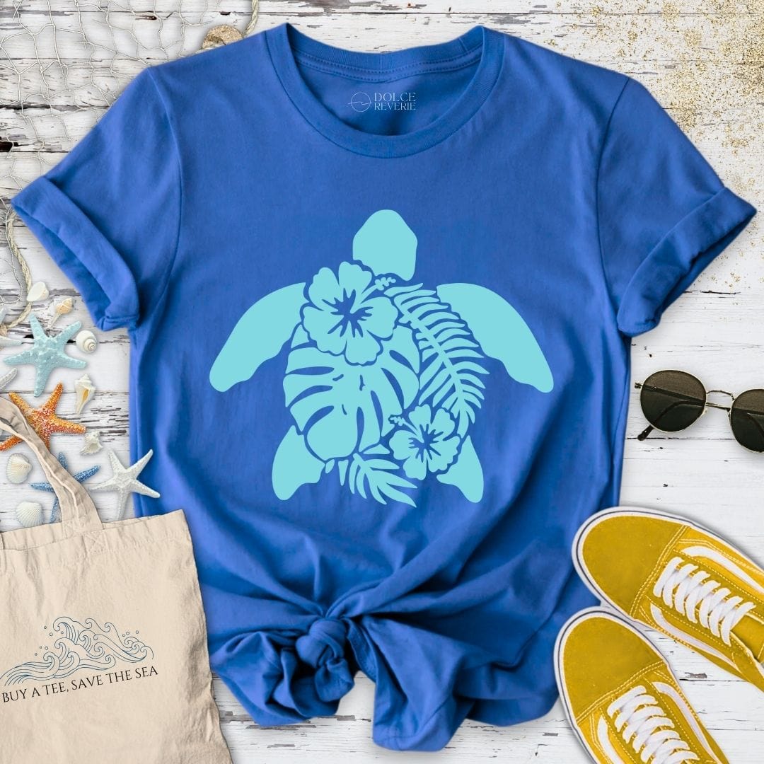 Turtle & Plants T-Shirt Royal / S