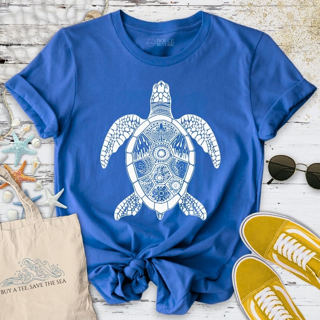 Turtle Zentangle T-Shirt Royal / S